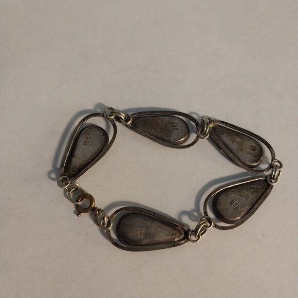 Vintage Silver Tone Shell Tear Drop Bracelet - Picture 2 of 3
